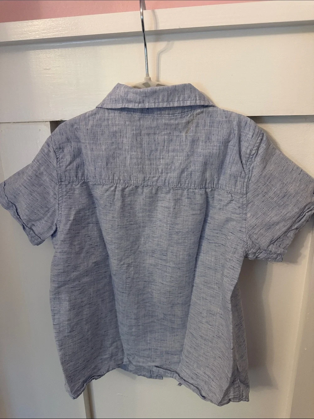 Denim & Flower Light Blue Short-Sleeve Button-Down Shirt - mark on back (2)